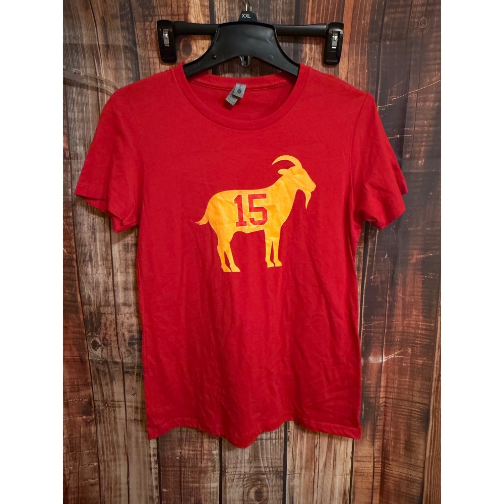Next Level KC Chiefs Patrick Mahomes 15 GOAT Graphic T-Shirt Red Large